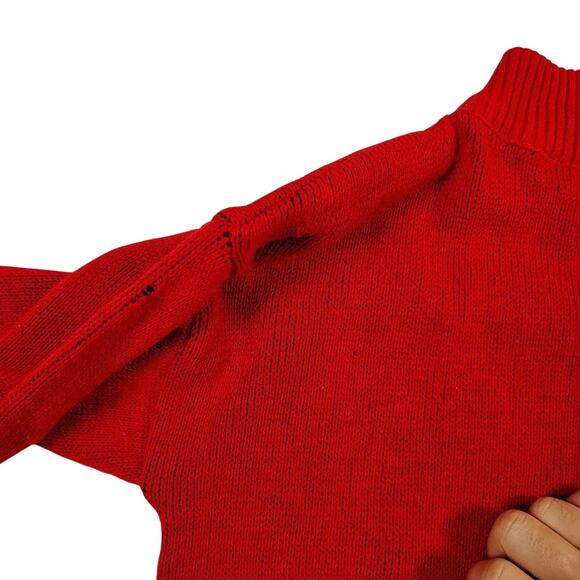 VTG Topsville Women's Red Floral Embroidered Sweater Size L **PLEASE READ** - Picture 12 of 16